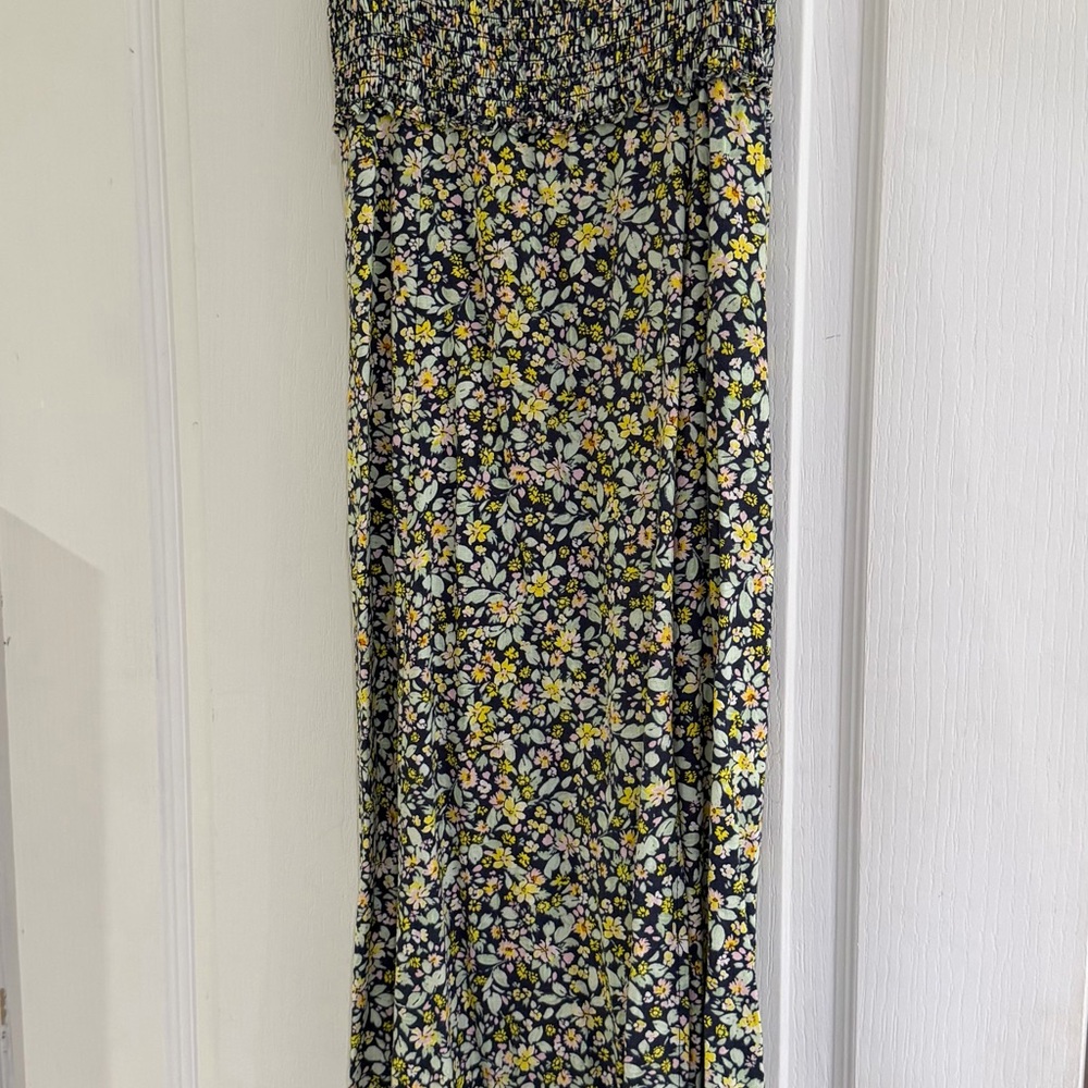 Zara LINEN BLEND FLORAL PRINT DRESS